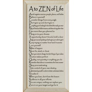 Slickblue Rustic Wall Sign – A to ZEN of Life Quote – Mindfulness & Motivation Wood Decor – 9x18 Inches, Color Options - 1 of 3