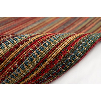 Saffron Stripe Synthetic Flat Woven Indoor/Outdoor Rug