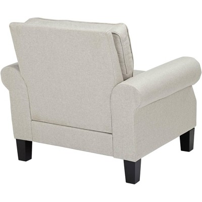 Clyde Park Off-White Linen Nailhead Accent Chair