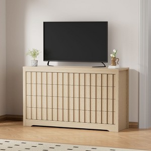 Modern MDF Wood 8-drawer Cabinet Storage, Chest of Drawers with Handleless, Deep Storage for Bedroom, Living Room, Hallway - 1 of 4