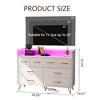 8-Drawer Dresser with Charging Station & RGB Lights | Wide Bedroom Dresser Chest with 3 Outlets + 2 USB Ports, App-Controlled LED Lighting for Gaming - 2 of 4
