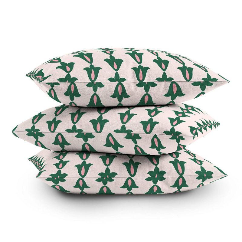 Maritza Lisa Retro Green Floral Pattern Square Throw Pillow Green - Deny Designs, 4 of 5