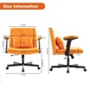 Kumasinova Criss Cross Office Chair Velvet Fabric,Ergonomic Swivel Chair with Extra Pillow&Armrest,17"-20"Adjustable Height Rolling Chair - 3 of 4