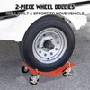 Orange Car Dollies Set Of 2,Car Wheel Dolly for Garage Moving Car,Vehicle Dolly Heavy Duty for Motorcycles,3000LB - 2 of 4