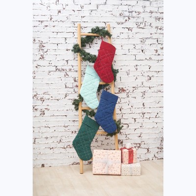 Green Quilted Cotton Christmas Stocking