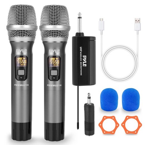 Pyle UHF Wireless Microphone System Kit Black