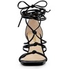 Allegra K Women's Square Toe Lace Up Strappy Chunky High Heels Sandals - 3 of 4