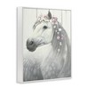 Stupell Industries Spirit Horse with Flowers Framed Giclee Art, White, 16" x 20" - 2 of 4