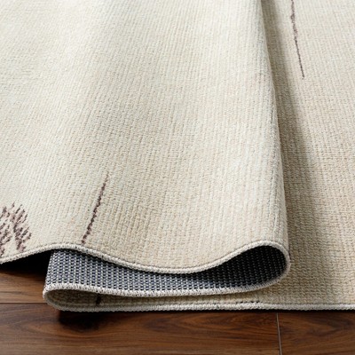 Gray and Beige Rectangular Polyester Area Rug 3'11" x 5'7"