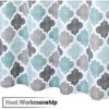 Geometric Quatrefoil Patterned Poly-Cotton Bathroom Shower Curtain - 3 of 4