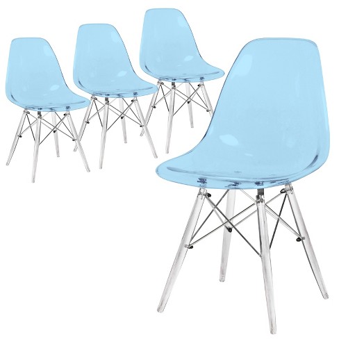 LeisureMod Dover Modern Dining Chair with Acrylic Base - image 1 of 4