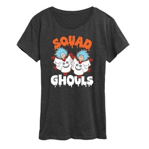 Women's - Dr. Seuss - Squad Ghouls Thing 1 and Thing 2 Short Sleeve Graphic T-Shirt - 1 of 4