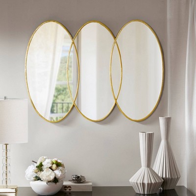 Eclipse Trio Overlapping Oval Gold Wall Mirror
