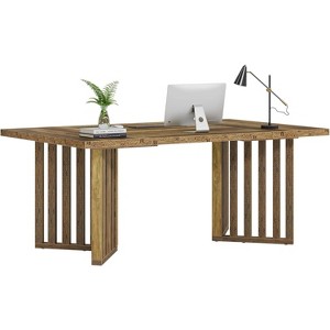 Tribesigns 63" Modern Executive Office Desk, Large Computer Desk with Slatted Pedestal - 1 of 4