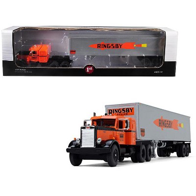 Peterbilt 351 36' Sleeper Cab with 40' Vintage Trailer "Ringsby System" 1/64 Diecast Model by First Gear