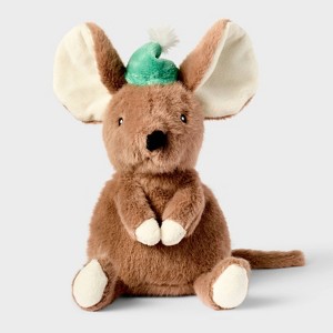 7" Brown Mouse with Green Hat Stuffed Animal - Gigglescape™ - 1 of 3