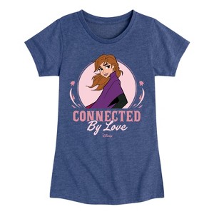 Girls' - Frozen 2 - Connected By Love Anna Fitted Short Sleeve Graphic T-Shirt - 1 of 4