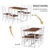 KTMBDW Dining Table Set for 4, 5-Piece Farmhouse Dining Set with 4 Chairs, Mid-Century Modern Dining Table Set for Kitchen, Dining Room - 4 of 4