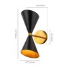 Rennnsan Tristalyn 14"H Hardwired 2-Light Hourglass Shape Mid-Century Modern Dimmable Wall Sconce in Black - 4 of 4