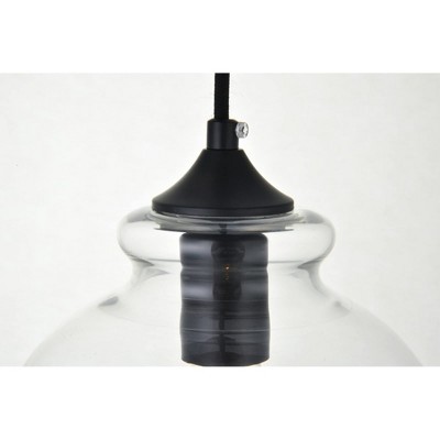 Destry 8.9" Brass Pendant Light with Clear Glass Shade