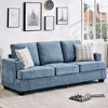 88" Modern Sofa Couch With Soft Armrest, 3 Seater Upholstered Sofa with Cup Holders & Side Pockets, Deep Seat Couch for Living Room Bedroom - 3 of 4