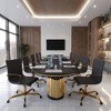 LeisureMod Harris Mid-Back Office Chair, Leather Upholstery with Gold Metal Frame, Modern Armless Desk Seating for Home Office or Conference Room - 3 of 4
