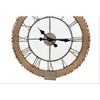 Wall Clock Wood and Metal Construction Beaded Frame 30 Inch Brown Finish By Melrose - 3 of 3