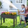 Tangkula Raised Garden Bed w/ Metal Legs Low Height Elevated Gardening Container w/ Drainage Hole for Vegetables Flowers Herbs - 3 of 4