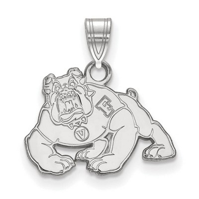 Black Bow Jewelry 14k White Gold California State Fresno Bulldogs NCAA Small Pendant