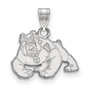 Black Bow Jewelry 14k White Gold California State Fresno Bulldogs NCAA Small Pendant - 1 of 3