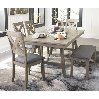 Aldwin Rectangular Dining Room Table Dark Gray Signature Design By Ashley Target