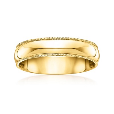 Ross-Simons Men's 5mm 14kt Yellow Gold Milgrain Wedding Ring