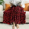 Fisfet Ultra-Soft Red Leopard Print Flannel Throw Blanket - Cozy, Christmas Gift. - 3 of 4