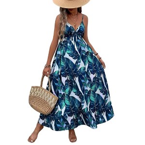 sachin and babi light blue dress Coolmee Women's Plus Size Maxi Dress Floral Print V Neck Sleeveless Long  Dress Summer Casual Flowy A-Line Dress : Target