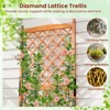 Tangkula 2PCS 60" Tall Raised Garden Bed w/Diamond Lattice Trellis Drainage Holes Outdoor - 4 of 4