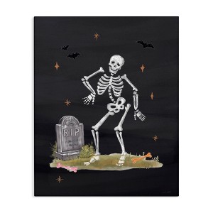 Stupell Industries Midnight Mischief Dancing Skeleton Canvas Wall Art ...