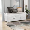 GustoWave Shoe Storage Bench with Removable Cushion and 3 Shutter-Shaped Doors, End of Bed & Entryway Bench, Flap Top Hidden Storage Space - 2 of 4