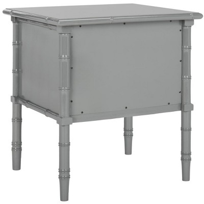Transitional 2-Drawer Bamboo-Styled Gray Nightstand