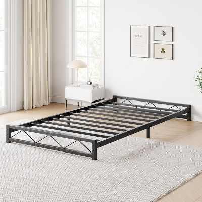 Metal Platform Bed Frame with Wave Headboard & Footboard, Steel Slat Support, Noise-Free, No Box Spring Needed, Twin/Full/Queen/King