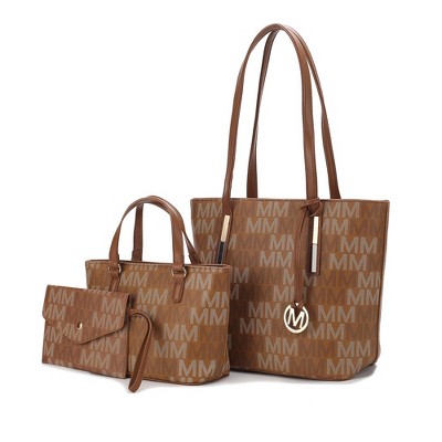 MKF Collection Aylet M Women's Vegan Leather Tote with Matching Mini Bag and Wristlet Purse by Mia K