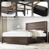 AMERLIFE 5 Pieces Farmhouse Bedroom Sets, Bed Frame, 54" W 6 Drawer Dresser, 47'' H 5 Drawer Dresser, Nightstand Set of 2 - 3 of 4
