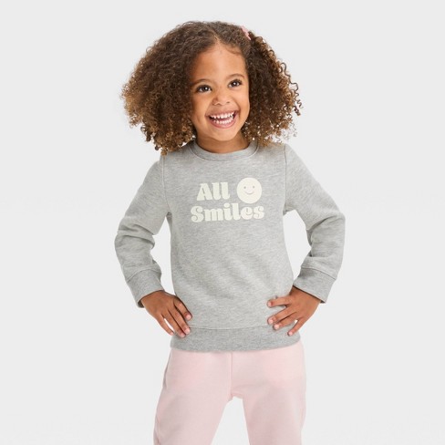 Toddler Girls' Fleece Sweatshirt - Cat & Jack™ Gray 5T