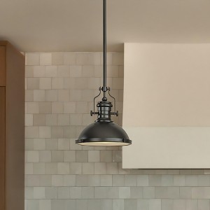 ALOADECOR 1-Light 13" Modern Industrial Single Dome Pendant Light for Kitchen Island - 1 of 4