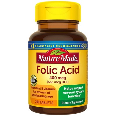 Nature Made Folic Acid 400 mcg  Tablets - 250ct