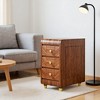 Resenkos 3-Drawer End Table, Stylish Sofa Side Table for Living Room, Bedside, Space-Saving Design, Modern Home Decor, Brown - 4 of 4