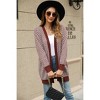 Coolmee Women's Striped Cardigan Long Sleeve Open Front Sweater Knit Oversized Casual Loose Sweater - 2 of 4