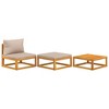 vidaXL 3 Piece Patio Lounge Set with Cushions Solid Wood Acacia - 2 of 4