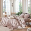 Heathered Greyish Pink Queen Duvet Cover Set, 100 Washed Cotton, Breathable Soft - 3 of 4