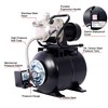 1.6HP Shallow Well Pump with Pressure Tank Corrosion-Resistant Stainless Steel Irrigation Pump Automatic Operation Water Pump For Home Garden Black - 2 of 4