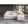 Hybition Reversible Sleeper Sofa with Pull Out Bed,L Shaped Convertible Chenille Couch with Storage Chaise & USB Charging for Living Room Apartment - 2 of 4